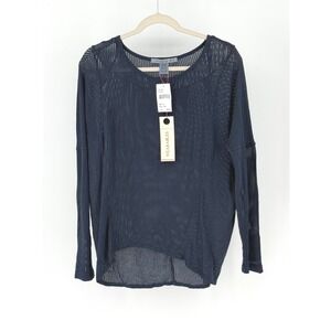 New Blue Mesh Top y2k Sheer Layers Long Sleeve XS Resortwear Beach Summer Pool